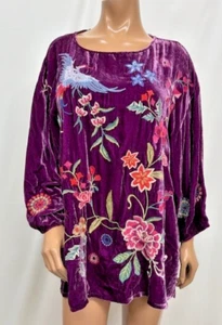 $295 NWT Johnny Was Velvet Boatneck  Blouse  - 3X - OL14770525 - Picture 1 of 4