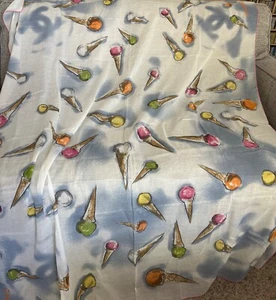 Vintage Chanel Cotton CoCo Rare Ice Cream Print Sarong Wrap, Scarf, “50X 62” - Picture 1 of 12