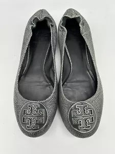 Ballerine firmate TORY BURCH in pelle maculata grigia taglia 7 1/2 - Foto 1 di 6