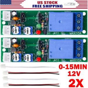 2PC 12V Infinite Cycle Delay Time Timer Relay Turn ON OFF Switch Loop Modules - Picture 1 of 8