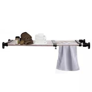 Expandable Closet Tension Shelf Rod Adjustable Metal Storage Rack Cabinet Organi - Picture 1 of 8