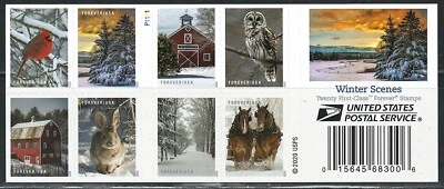 Mint US Winter Scenes Booklet Pane of 20 Forever Stamps Scott# 5541a (MNH) - Image 1 of 2