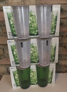 Juego ecológico de 6 vasos 12 OZ vasos de jugo verde y transparente sin bisel nuevo en paquete - Imagen 1 de 7
