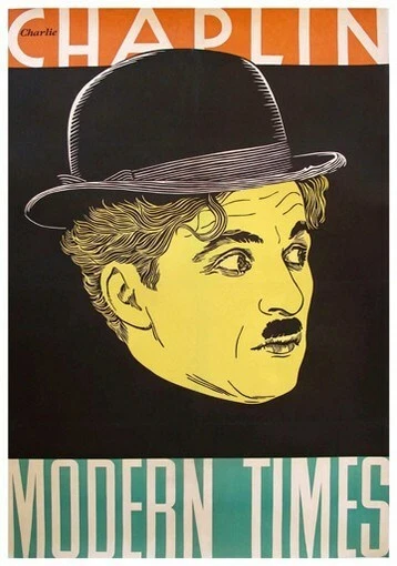 MODERN TIMES MOVIE POSTER - CHARLIE CHAPLIN VINTAGE 2 - Image 1 of 1
