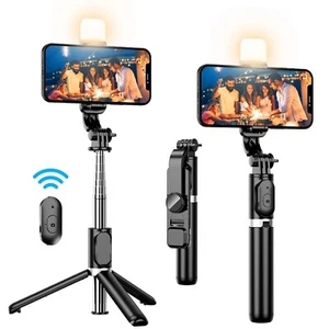 Treppiedi estensibile Smartphone, Controllo remoto + Led per video e foto Social - Zdjęcie 1 z 7