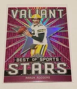 2020 Leaf Best of Sports Valiant Stars Pink Aaron Rodgers #/15 - Picture 1 of 2