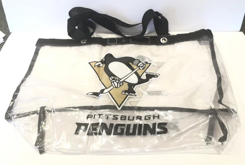 Pro-Fan-ity Pittsburgh Penguins Clear Tote Bag SZ 21 Long 14 High 7 Wide In. NHL Cover