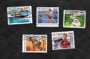 #2496-2500 Olympians, Stamps Used Se-tenent Set of 5, 25 cent, Off Paper - Picture 1 of 1