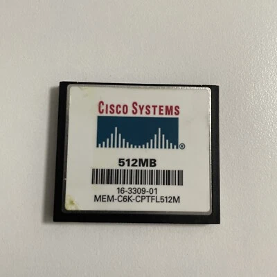 Cisco 512MB CompactFlash CF Memory Card 16-3309-01 MEM-C6K-CPTFL512M - Image 1 of 2