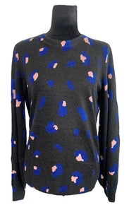 G by Giuliana Sweater Fuzzy Animal Print Balloon Sleeve Pullover Sweater Size S - Picture 1 of 10