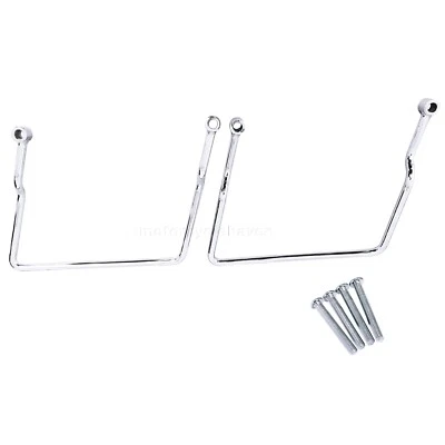 1998-up Yamaha V Star 650 Custom Saddle Bag Support Brackets Bars Mount Chrome - Image 1 of 4