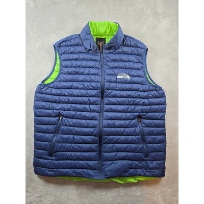 Seattle Seahawks Puffer Vest Mens XXL 2XL Blue Green Full Zip NFL G-III *Read - Image 1 of 4