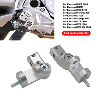 For Kawasaki ER6N Versys NEW Motorcycle Foot Peg Passenger Footpeg Lowering Kit - Image 1 of 4