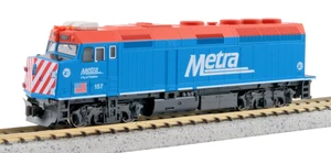 Kato 176-9107,  N scale, EMD F40PH Bo-Bo Diesel  , No 157 Metra blue livery - Picture 1 of 1