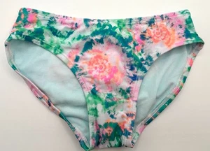 Cat and Jack Swim Bottom Girls S 6-7 Green Pink Tie Dye Bikini Brief - Picture 1 of 11