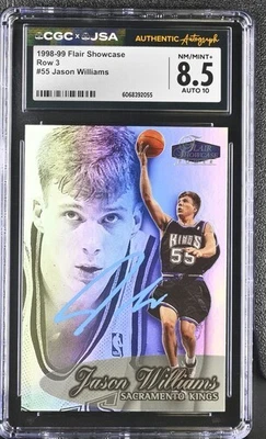 Jason Williams Rookie Auto 10 CGC 8.5 NM/MINT+ 1998-99 Flair Showcase #55 - Image 1 of 2