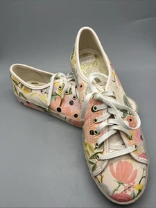 Keds x Rifle Paper Co Kickstart Garden Party Leather Sneakers Pink SZ8 WH62872 - Picture 1 of 18