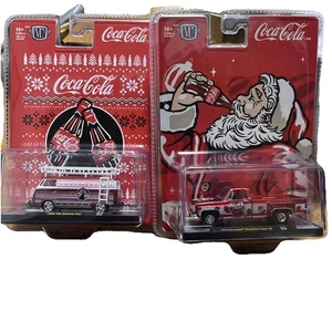M2MachinesCoke Christmas 🎅 1959Chevrolet,1960 WV Delivery Van Set Of 2  - Picture 1 of 10