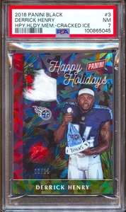 2016 Panini Black Friday Derrick Henry RC Santa Hat Cracked Ice /25 PSA 7 Rookie - Picture 1 of 2