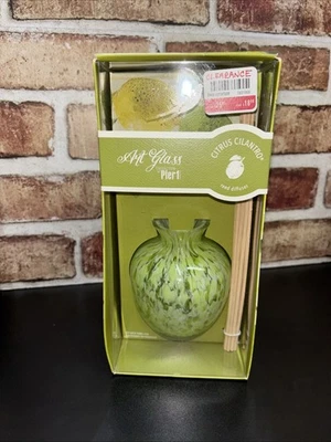 Pier 1 One Imports Art Glass CITRUS CILANTRO~ Reed Diffuser 3.5 oz Oil NEW - Image 1 of 4