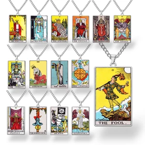 Collana con Tarocchi Colorati • Ciondolo Arcani Maggiori in Acciaio Inox Colorato - Foto 1 di 30