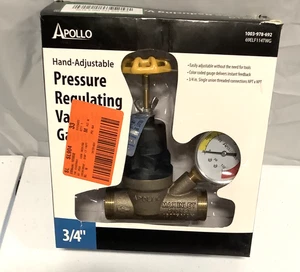 Regulador de presión de agua Apollo 3/4" FNPT resistente a la corrosión con medidor incorporado - Imagen 1 de 4