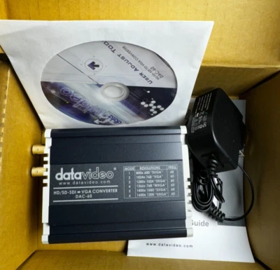 Datavideo DAC-60 HD/SD-SDI to VGA Converter w/ charger - Image 1 of 4