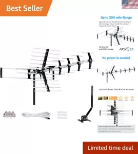 Multi-Directional 200 Mile Outdoor Antenna with Installation Kit for 4 TVs - Picture 1 of 9