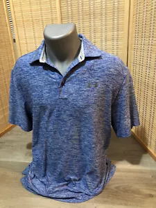 Under Armour Tennis Golf Short Sleeve Polo Shirt Static Blue Loose Medium M (H3) - Picture 1 of 7