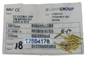 (NEW - Lot of 18) LAPP 13163500 1.6mm , 26-22Awg Gold Connector - Picture 1 of 5