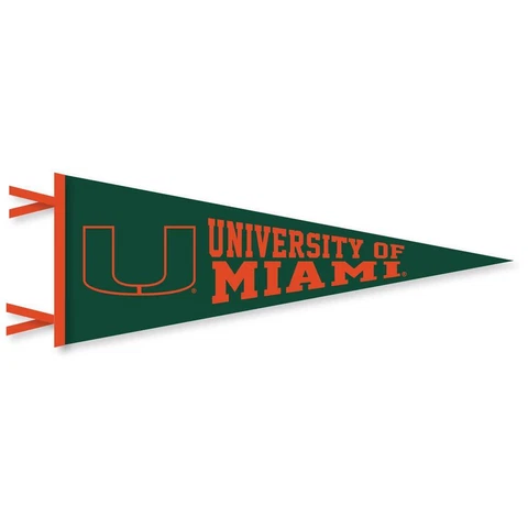 Miami Hurricanes Wool Felt Pennant - 9" x 24" Cover