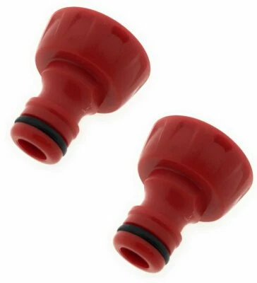 VENTILKAPPENKÖNIG 10 x Hahnstück 3/4'' Stecknippel Hahnanschluss IG für 3/4 Zoll Wasserhahn Rot