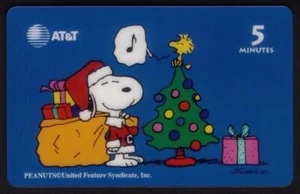 Tarjeta Snoopy-A-Month: #3.: Snoopy As Santa / Woodstock As Angel. Tarjeta telefónica TEST - Imagen 1 de 1