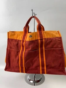 Hermes Fourre Tout Red/Orange Canvas Tote/Handbag/Satchel - Picture 1 of 11