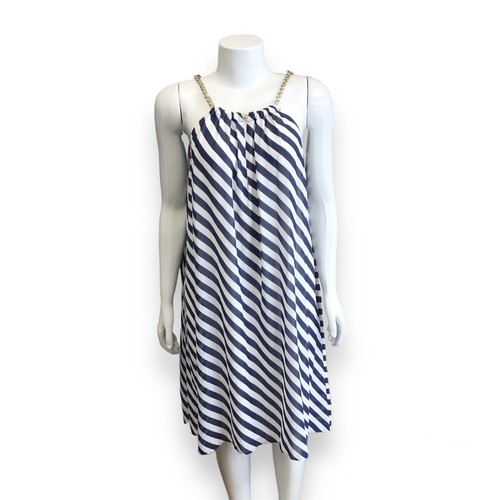 Abito senza maniche Michael Kors senza maniche a righe blu e bianco Taglia: M