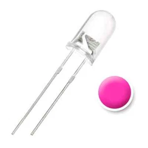 Diodo LED lente transparente de agua rosa de 5 mm - paquete de 50 - Imagen 1 de 2