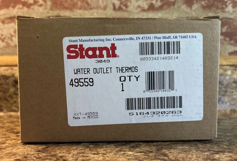 НОВЫЙ термостат охлаждающей жидкости двигателя Stant 49559 / выход воды в сборе - Изображение 1 из 4