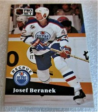 1991-92 NHL Pro Set French "Recrue" Josef Beranek ROOKIE Card! #534 RC Oilers NM