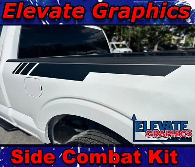 For Ford F-150 Stripes Side Combat Graphics Vinyl 3M Decals Stickers 2009-2026 - Изображение 1 из 4