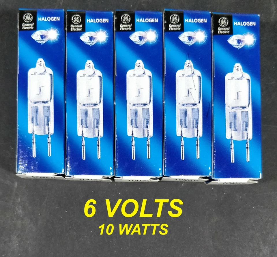 5 x 6V 10W G4 Halogen Warm White Globe Bulb Lamp Bi-Pin General Electric - Image 1 of 1