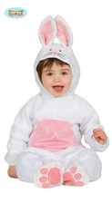 COSTUME CONIGLIO BIANCO CARNEVALE VESTITO BAMBINO NEONATO UNISEX CONIGLIETTO