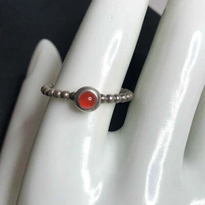 5757 PANDORA Sterling 925 Blase Geburtstag Blüten JULI Twist Karneol Ring Gr. 9 - Bild 1 von 3
