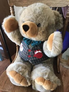 25" JC Penney Holiday Collection Plush Stuffed Teddy Bear Snowman Vest Brown - Picture 1 of 8