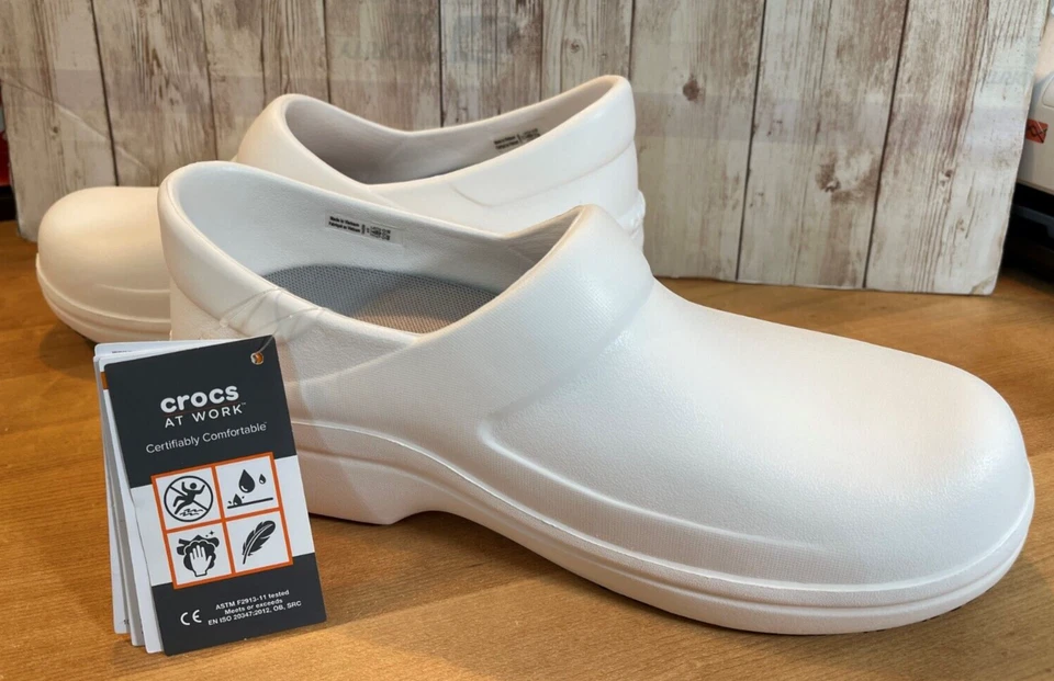 Crocs at Work Neria Pro II Clog 205384-100 White Relaxed Fit Womens US Size 7 W7