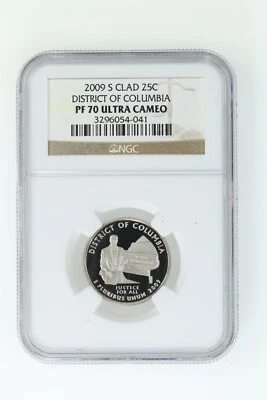 2009 S Washington DC District of Columbia NGC PF70 UCAM Clad Territory Quarters - Image 1 of 2