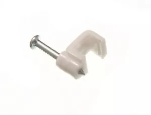 Neu 400 x Klingel Draht Kabel Clips mit Klopfstiften weiß - Onestopdiy - HD - Bild 1 von 1