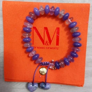 Bracciale Lola Rose Nikki And Me Viola Trasparente Loveheart Gemme Boho Kitsch - Foto 1 di 15