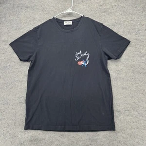 Saint Laurent Paris Shirt Mens Large Short Sleeve Black No Smoking - Picture 1 of 8