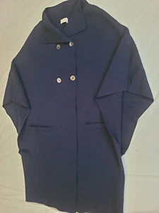 TSE Size S Oversized Blue Wool Cape Poncho Cardigan - Picture 1 of 12