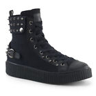 DEMONIA 1&quot; Platform Round Toe Lace Up Front High Top Creeper Sneaker SNEEKER-266